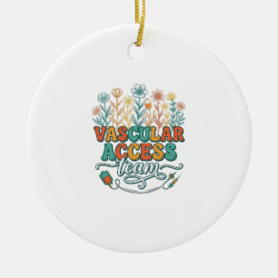Ornamento De Cerâmica Equipe de Acesso Vascular Camisa Floral Médica Des