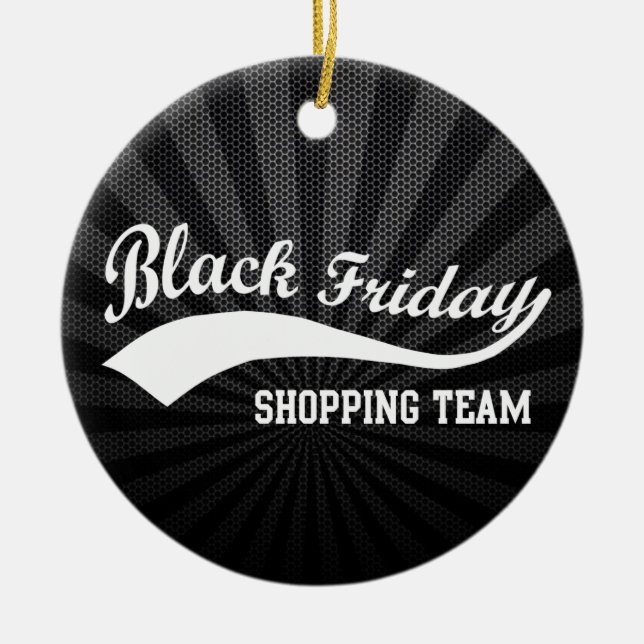 Ornamento De Cerâmica Equipe de Compro Black Friday (Frente)