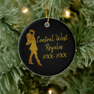 Ornamento De Cerâmica Equipe de Drill Personalizada Preto e Dourado