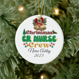 Ornamento De Cerâmica Equipe de enfermeira de pronto-socorro personaliza