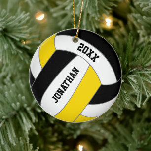 Ornamento De Cerâmica equipe de esporte de ouro negro cria voleibol masc