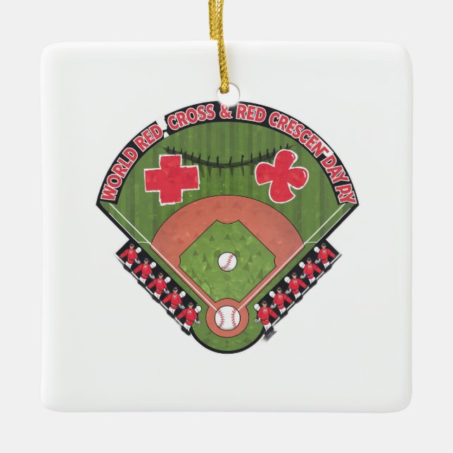 Ornamento De Cerâmica Equipe de Jogadores Médicos de Baseball (Frente)
