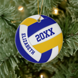 Ornamento De Cerâmica equipe de ouro azul colega garotas voleibol esport