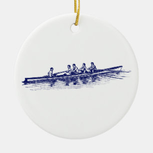 Ornamento De Cerâmica Equipe de Remo Remadores de Remo Azul Esportes Aqu