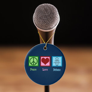 Ornamento De Cerâmica Equipe do debate do amor da paz