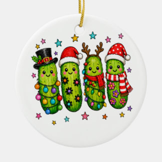 Ornamento De Cerâmica Equipe do Pepino de Natal