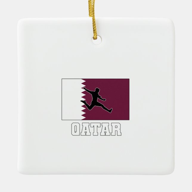 Ornamento De Cerâmica Equipe Nacional de Futebol do Qatar (Frente)