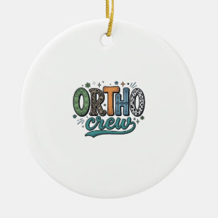 Ornamento De Cerâmica Equipe Orto Vintage Equipe de Odontologia Design V
