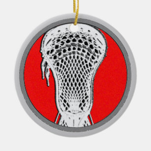 Ornamento De Cerâmica Equipe Red Personalizada da Lacrosse