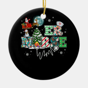 Ornamento De Cerâmica ER Emergency Room Nurse Stethoscope Christmas