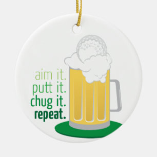Ornamento De Cerâmica Erva De Cerveja E Golfe