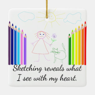 Ornamento De Cerâmica Esboçar é meu passatempo