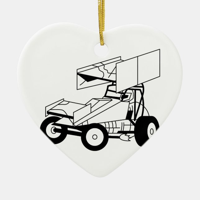 Ornamento De Cerâmica Esboço do carro de Sprint (Frente)