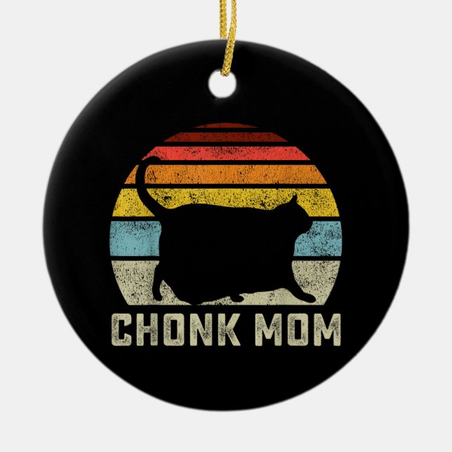 Ornamento De Cerâmica Escala de Mãe de Gato Gordinho Meme Engraçado Esti (Frente)