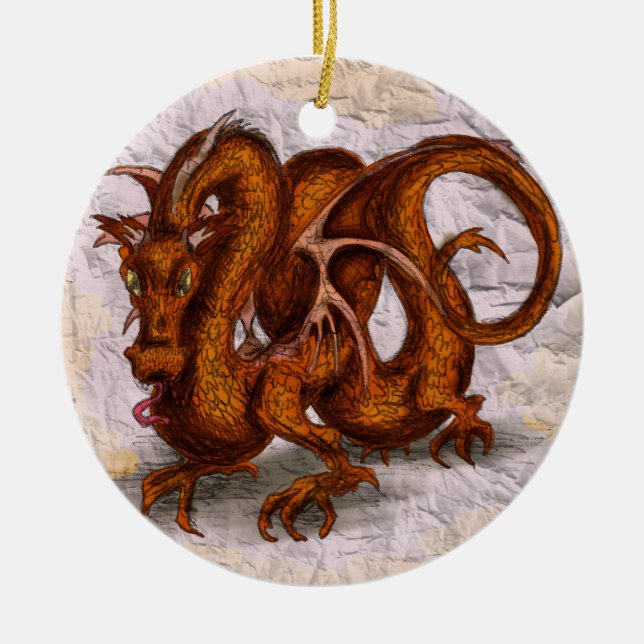 Ornamento De Cerâmica Escala vermelha (Frente)