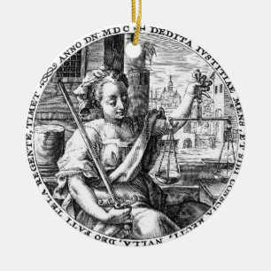 Ornamento De Cerâmica Escalas de Justiça