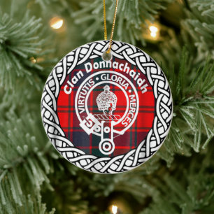 Ornamento De Cerâmica Escocês Clan Donnachaidh Tartan e Crest