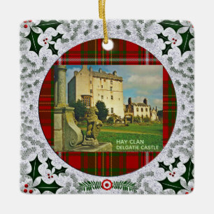 Ornamento De Cerâmica Escocês Hay Clan Tartans Castles Cerâmica Ornament