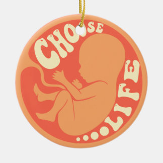 Ornamento De Cerâmica Escolha a Vida Contra o Aborto