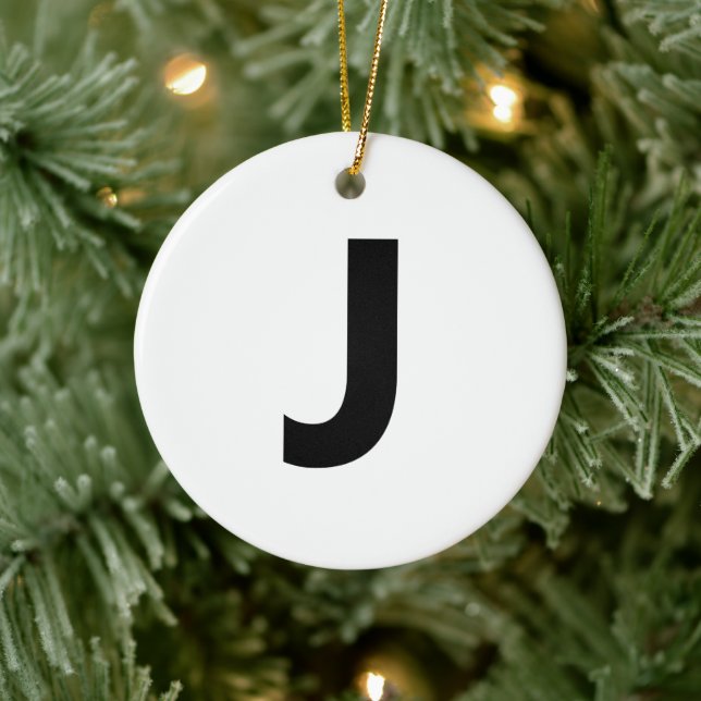 Ornamento De Cerâmica Escolher qualquer letra | Fonte: Aberto Sans Conde (Árvore)