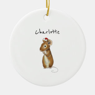 Ornamento De Cerâmica Escória de Natal Personalizada para Mouse Bonito