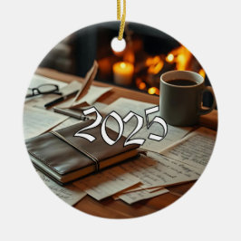 Ornamento De Cerâmica Escritor 2025