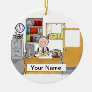 Ornamento De Cerâmica Escritório - Homem