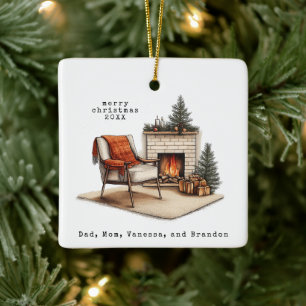 Ornamento De Cerâmica Escritura de Natal Cozy Hygge