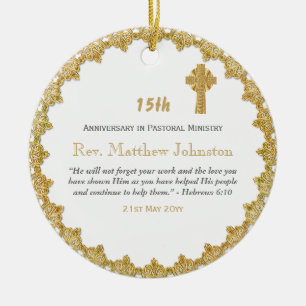 Ornamento De Cerâmica Escritura Personalizada de Aniversário de Coorden