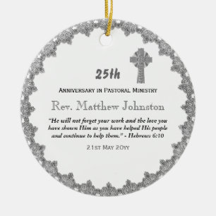 Ornamento De Cerâmica Escritura Personalizada de Aniversário de Coorden