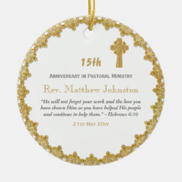 Ornamento De Cerâmica Escritura Personalizada do Aniversário de Coordena