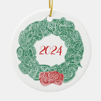 Ornamento De Cerâmica Escrivaninhas por terra - Branco, em vermelho