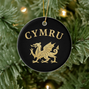Ornamento De Cerâmica Escudo Cymru