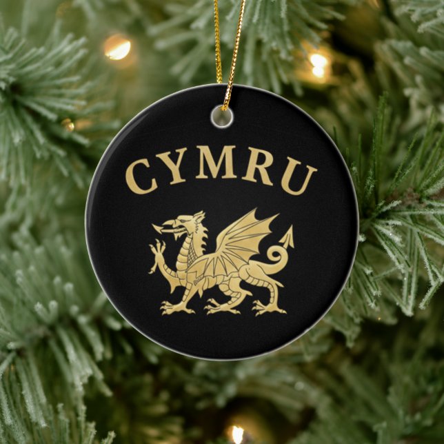 Ornamento De Cerâmica Escudo Cymru (Árvore)