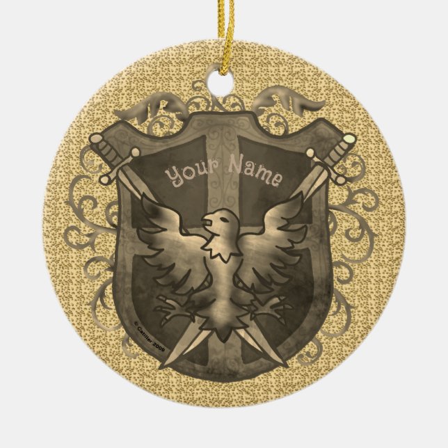 Ornamento De Cerâmica Escudo de Phoenix  (Frente)