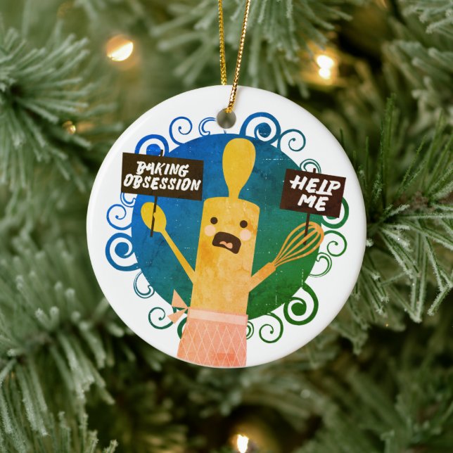 Ornamento De Cerâmica Esfolamento de pinos rolantes bonitos para ajudar  (Árvore)