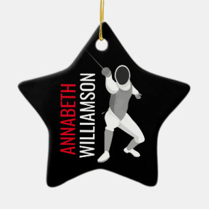 Ornamento De Cerâmica Esgrima