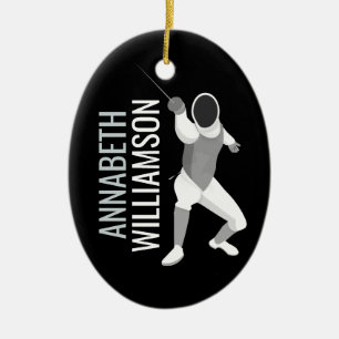 Ornamento De Cerâmica Esgrima