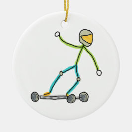 Ornamento De Cerâmica Esk8 Stickman