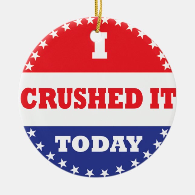 Ornamento De Cerâmica Esmagei Hoje (Frente)