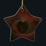 Ornamento De Cerâmica Espaço de Corações de Arte Abstrata<br><div class="desc">Celebre o amor de uma forma deslumbrante com este design de arte fractal abstrata! Com corações coloridos e giratórios em um fundo preto elegante, este padrão elegante e psicodélico captura o movimento romântico do universo. Brilhando com energia vibrante, é perfeito para presentes do Dia dos Namorados que simbolizam romance e...</div>