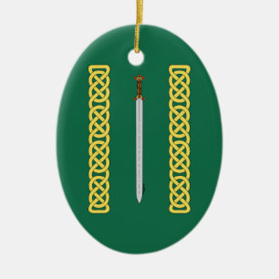 Ornamento De Cerâmica Espada celta e Knotwork