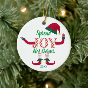 Ornamento De Cerâmica espalhar alegria não germes 2020 covid19 memória