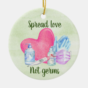 Ornamento De Cerâmica Espalhe Amor Não Germes 2020 Covid Natal