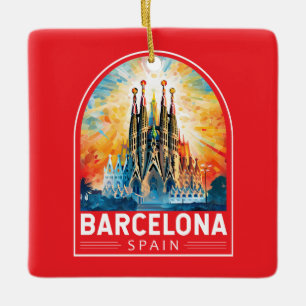 Ornamento De Cerâmica Espanha de Barcelona La Sagrada Familia Viagem Art