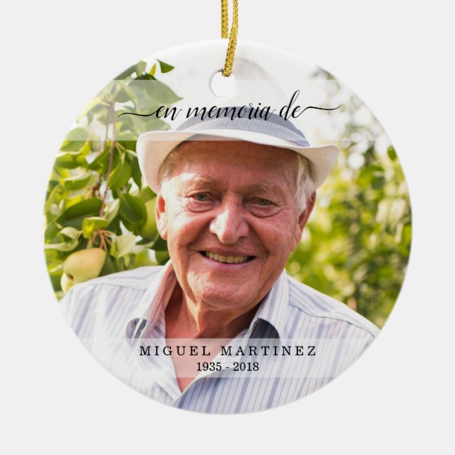 Ornamento De Cerâmica Espanhol no Amor Memória Simpatia Funeral (Frente)