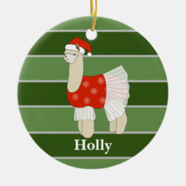 Ornamento De Cerâmica Especial de Natal Ballerina Llama