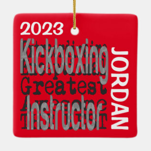 Ornamento De Cerâmica Especialista em boxe de Kickboxer PERSONALIZADO
