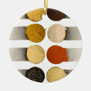 Ornamento De Cerâmica Especiarias de ervas e ingredientes em pó