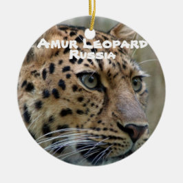 Ornamento De Cerâmica Espécie Ameaçada Série Amur Leopard